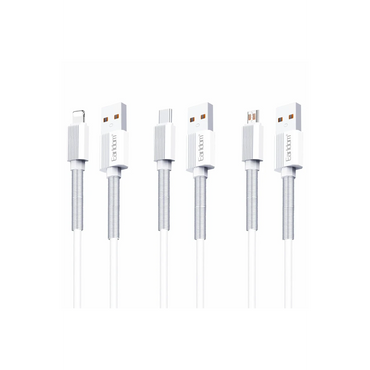Earldom EC-137i 1M 3A Kırılmaya Dayanıklı Lightning Hızlı Şarj Kablosu - Beyaz