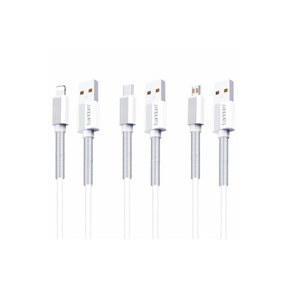 Earldom EC-137i 1M 3A Kırılmaya Dayanıklı Lightning Hızlı Şarj Kablosu - Beyaz