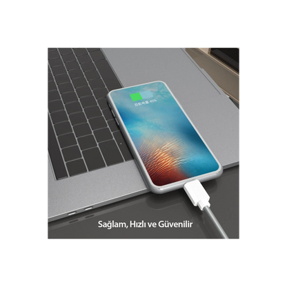 Earldom EC-137i 1M 3A Kırılmaya Dayanıklı Lightning Hızlı Şarj Kablosu - Beyaz