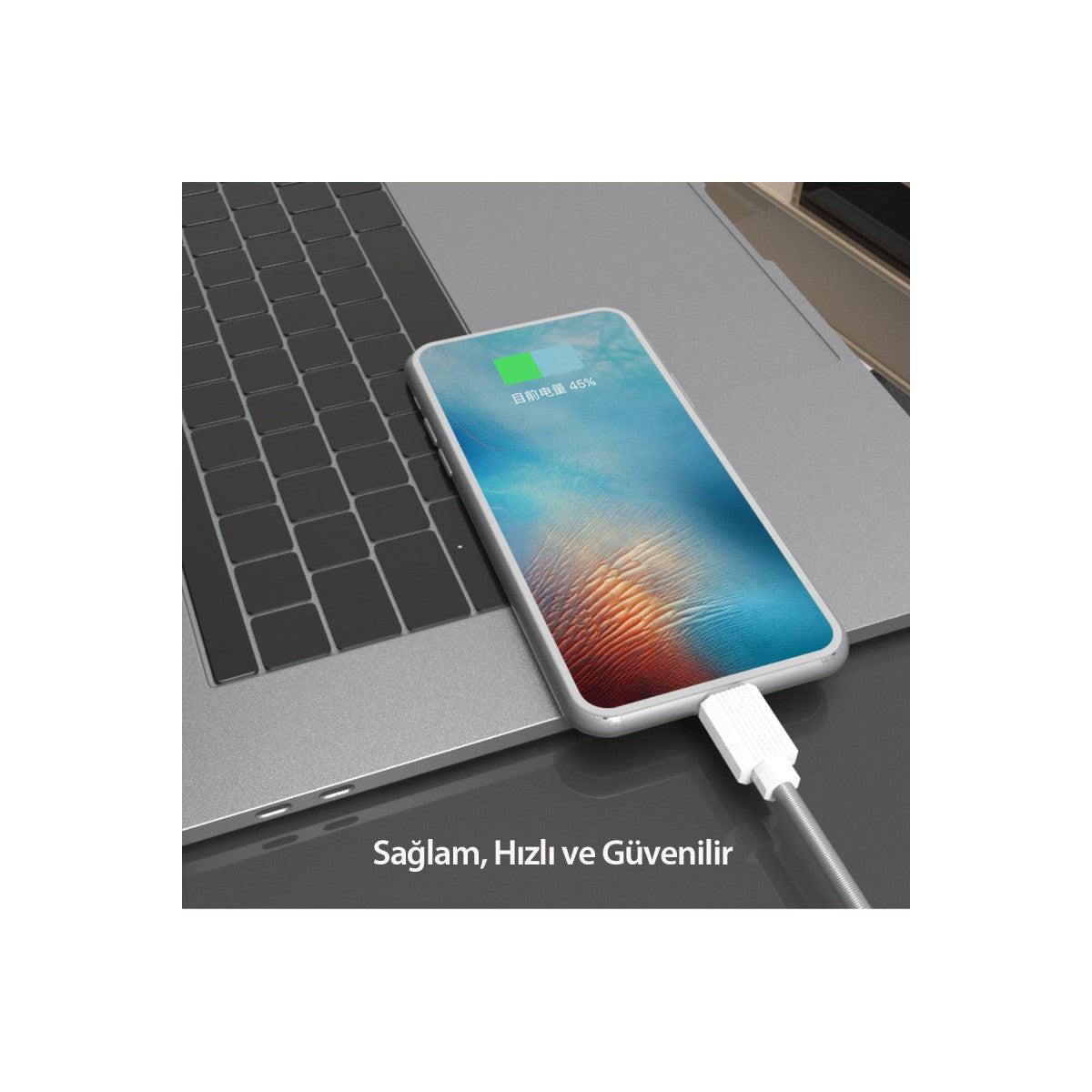 Earldom EC-137i 1M 3A Kırılmaya Dayanıklı Lightning Hızlı Şarj Kablosu