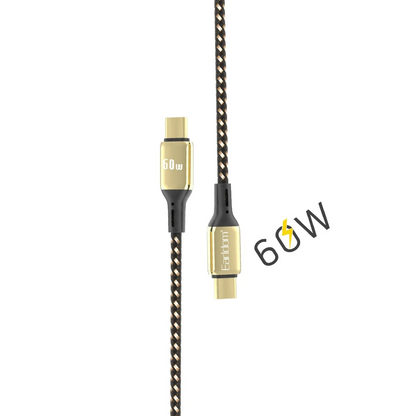 Earldom EC-141C 3M 60W Type-C to Type-C PD Hızlı Şarj Kablosu - Gold