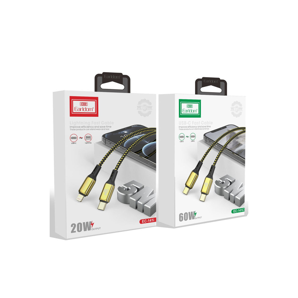 Earldom EC-141C 3M 60W Type-C to Type-C PD Hızlı Şarj Kablosu