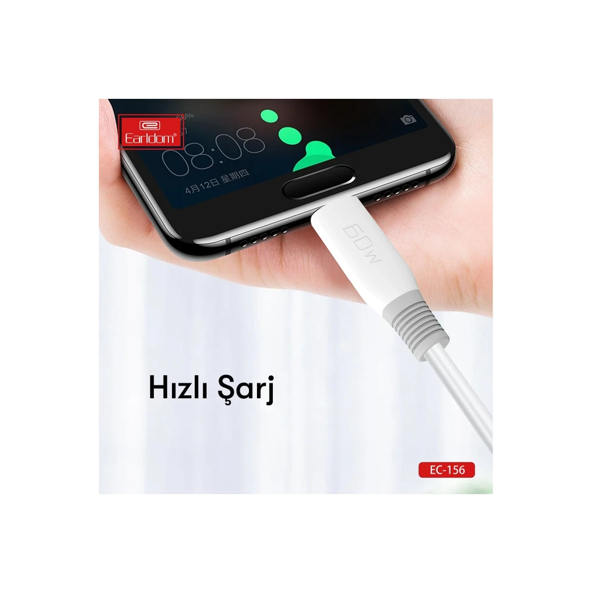 Earldom EC-156i PD 30W Type-C to Lightning 2m Hızlı Şarj Kablosu - Beyaz
