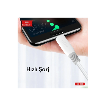 Earldom EC-156i PD 30W Type-C to Lightning 2m Hızlı Şarj Kablosu - Beyaz