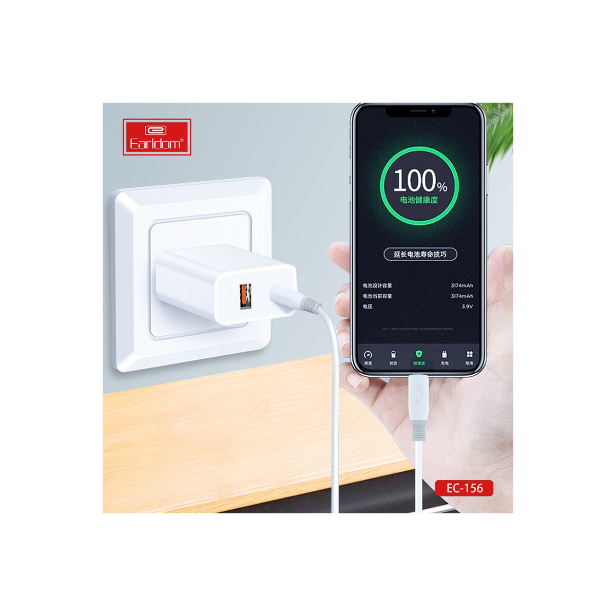 Earldom EC-156i PD 30W Type-C to Lightning 2m Hızlı Şarj Kablosu