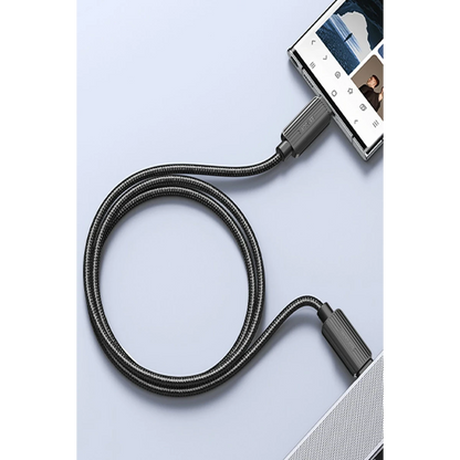 Earldom EC-188CC 1M 60W Hasırlı Type-C to Type-C PD Hızlı Şarj Kablosu - Siyah