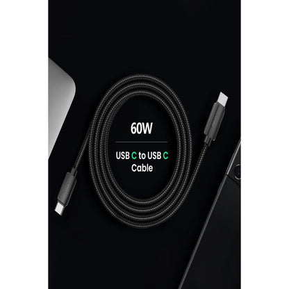 Earldom EC-188CC 1M 60W Hasırlı Type-C to Type-C PD Hızlı Şarj Kablosu