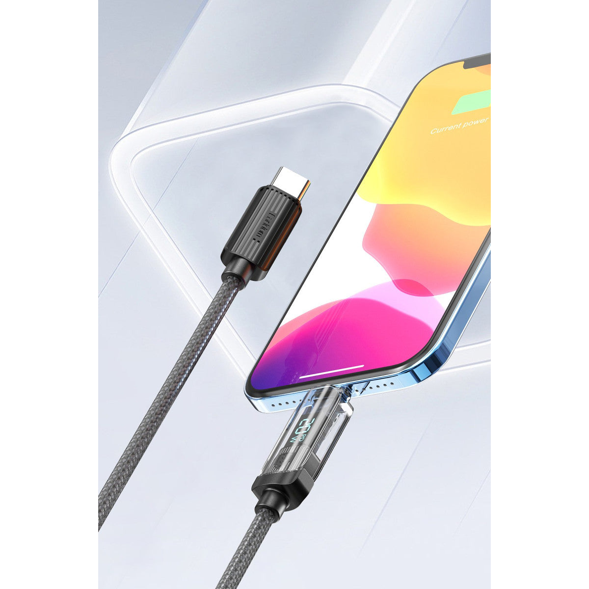 Earldom EC-189CL 1M 20W Dijital Göstergeli Type-C to Lightning PD Hızlı Şarj Kablosu