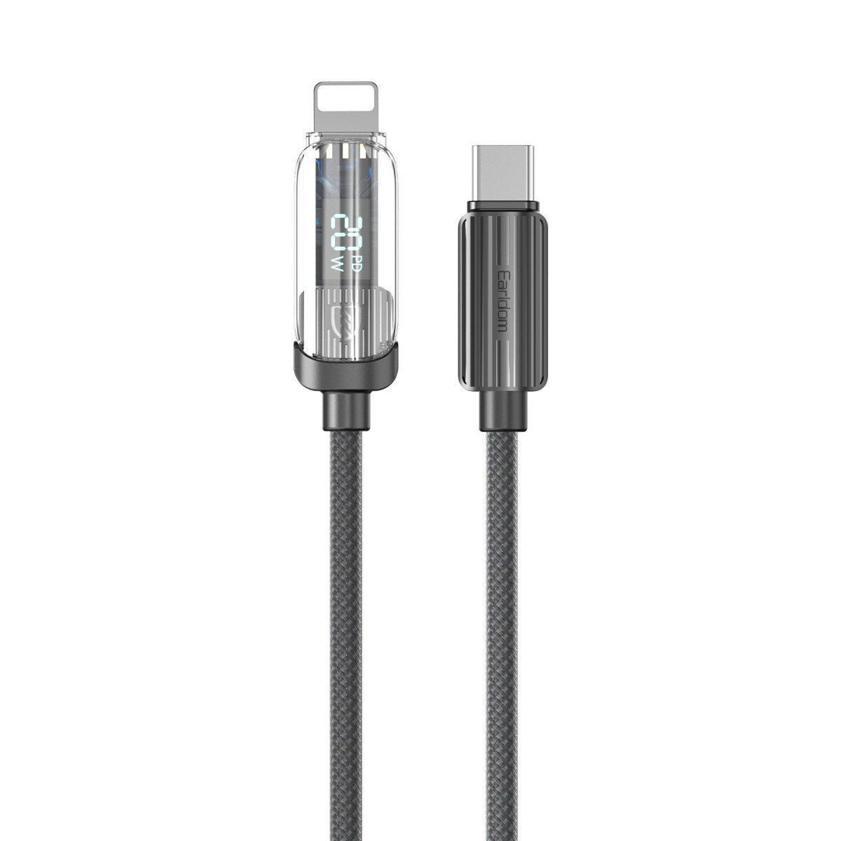 Earldom EC-189CL 1M 20W Dijital Göstergeli Type-C to Lightning PD Hızlı Şarj Kablosu