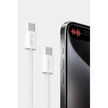 Earldom EC-190CC 2M 60W iPhone 15 Serisi ile Uyumlu Type-C to Type-C PD Hızlı Şarj Kablosu - Beyaz