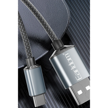Earldom EC-200C 2M 3A USB to Type-C Hızlı Şarj Kablosu - Siyah
