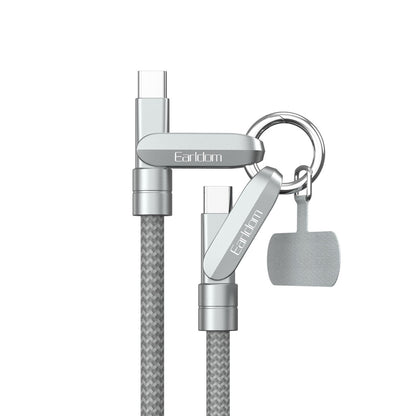 Earldom EC-208CC 1M 60W Type-C to Type-C Ekstra Boyun Askısına Dönüşme Özellikli PD Hızlı Şarj Kablosu