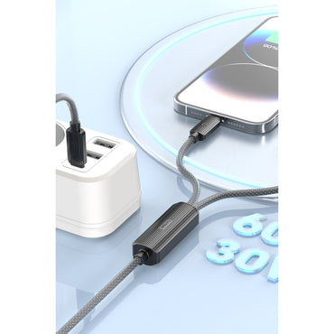 Earldom EC-IC01 1.2M Type-C to Type-C 60W ve Lightning 30W Çift Çıkışlı 2in1 PD Hızlı Şarj Kablosu