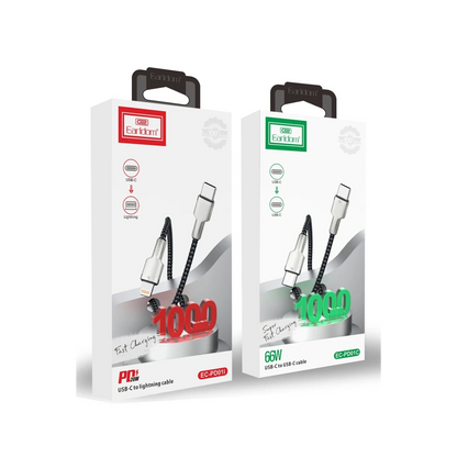 Earldom EC-PD01C 1M 66W Type-C to Type-C PD Hızlı Şarj Kablosu - Siyah
