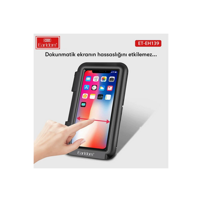 Earldom EH139 Motosiklet İçin Su Geçirmez Ayarlanabilir Telefon Tutucu - Siyah