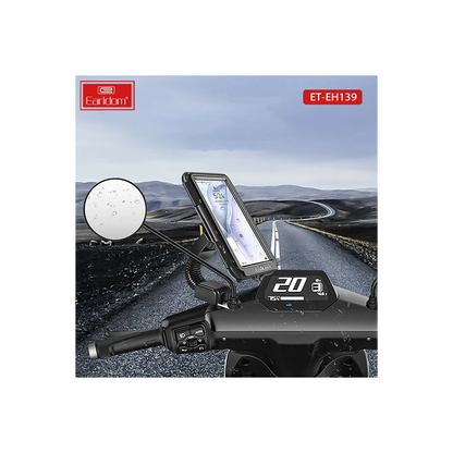 Earldom EH139 Motosiklet İçin Su Geçirmez Ayarlanabilir Telefon Tutucu - Siyah