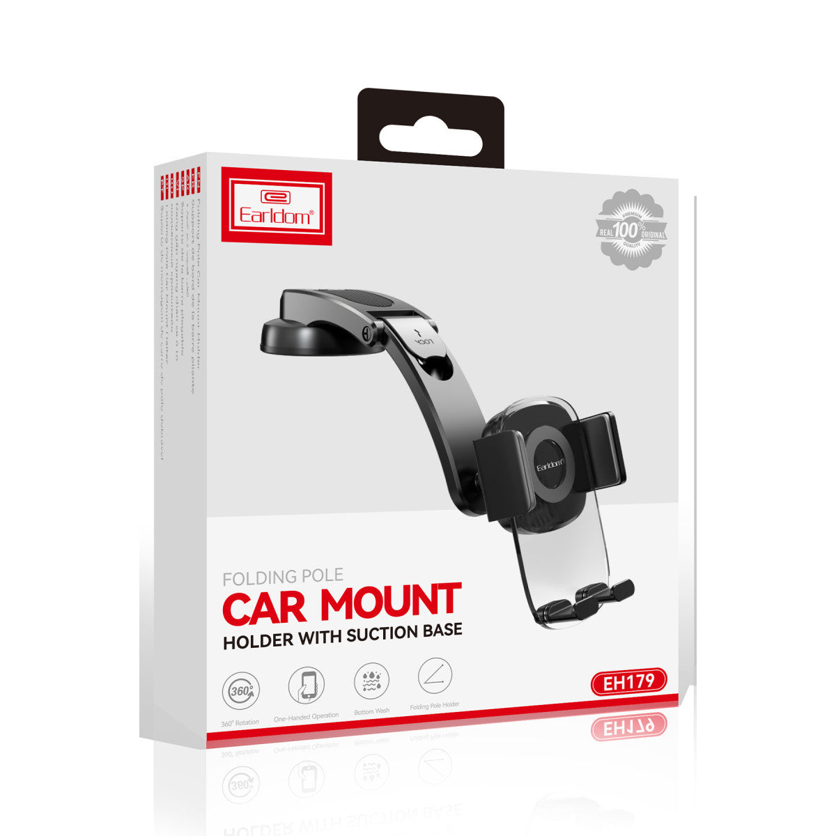 Earldom EH179 Vantuzlu 360 Derece Ayarlanabilir Katlanabilir Araç Tutucu