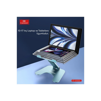 Earldom EH201 Ayarlanabilir Metal Laptop ve Tablet Standı - Gümüş