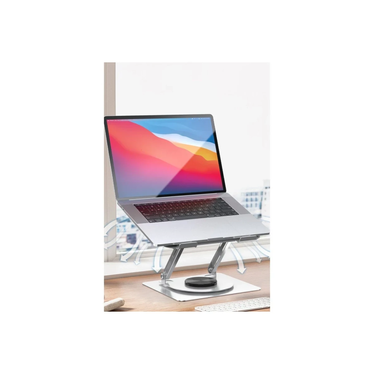 Earldom EH257 360 Derece Ayarlanabilir Metal Laptop Standı - Gri