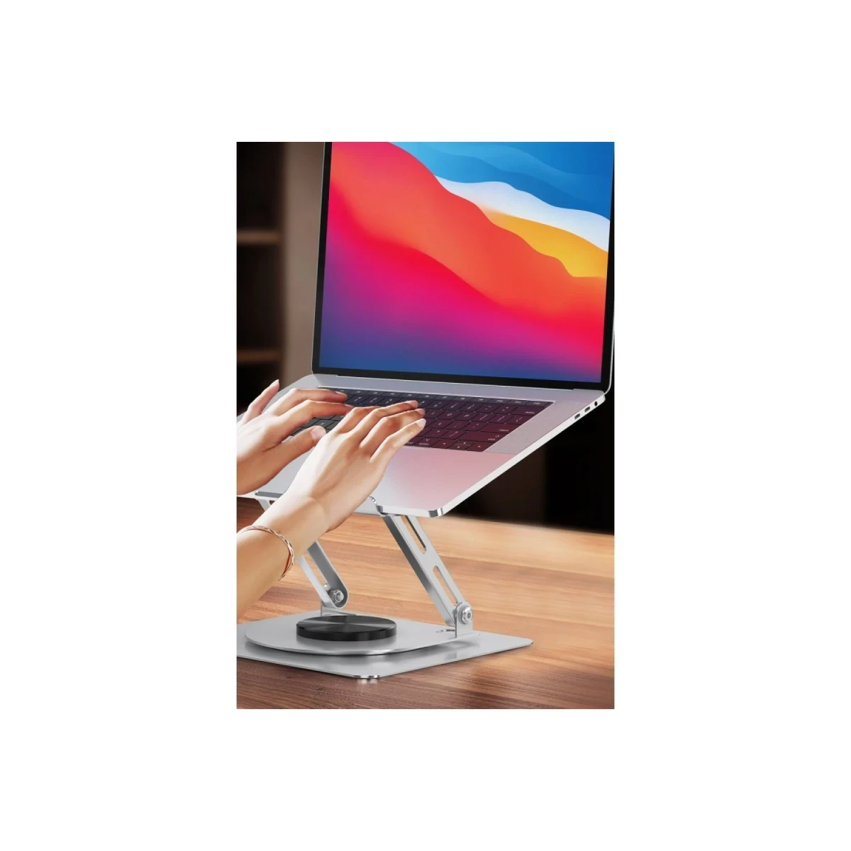 Earldom EH257 360 Derece Ayarlanabilir Metal Laptop Standı - Gri