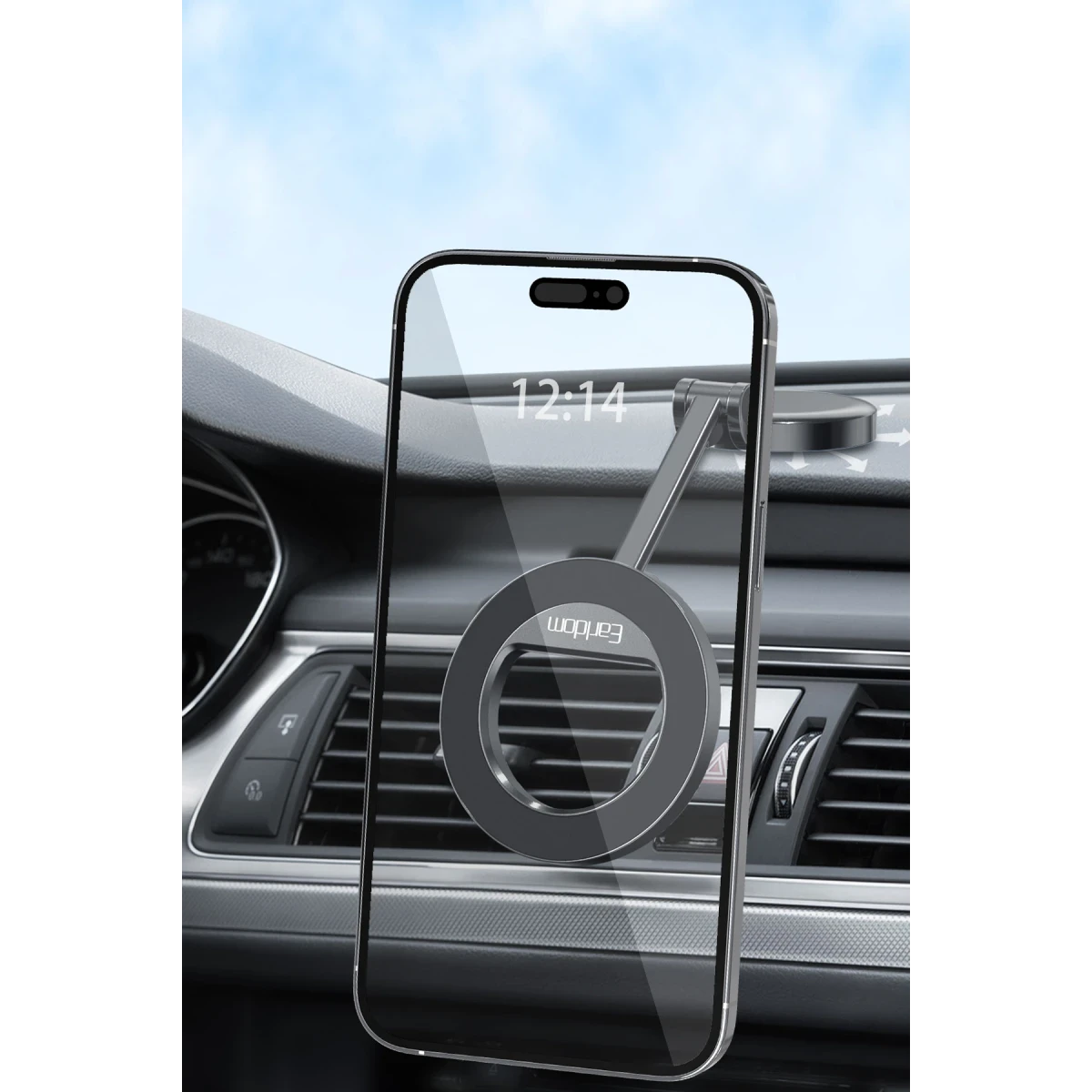 Earldom EH316 Ayarlanabilir Katlanabilir 360 Dönen Manyetik Metal Telefon Tutucu - Siyah