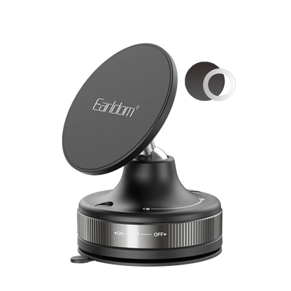 Earldom EH317 Ayarlanabilir Vantuzlu 360 Dönen Manyetik Universal Telefon Tutucu - Siyah