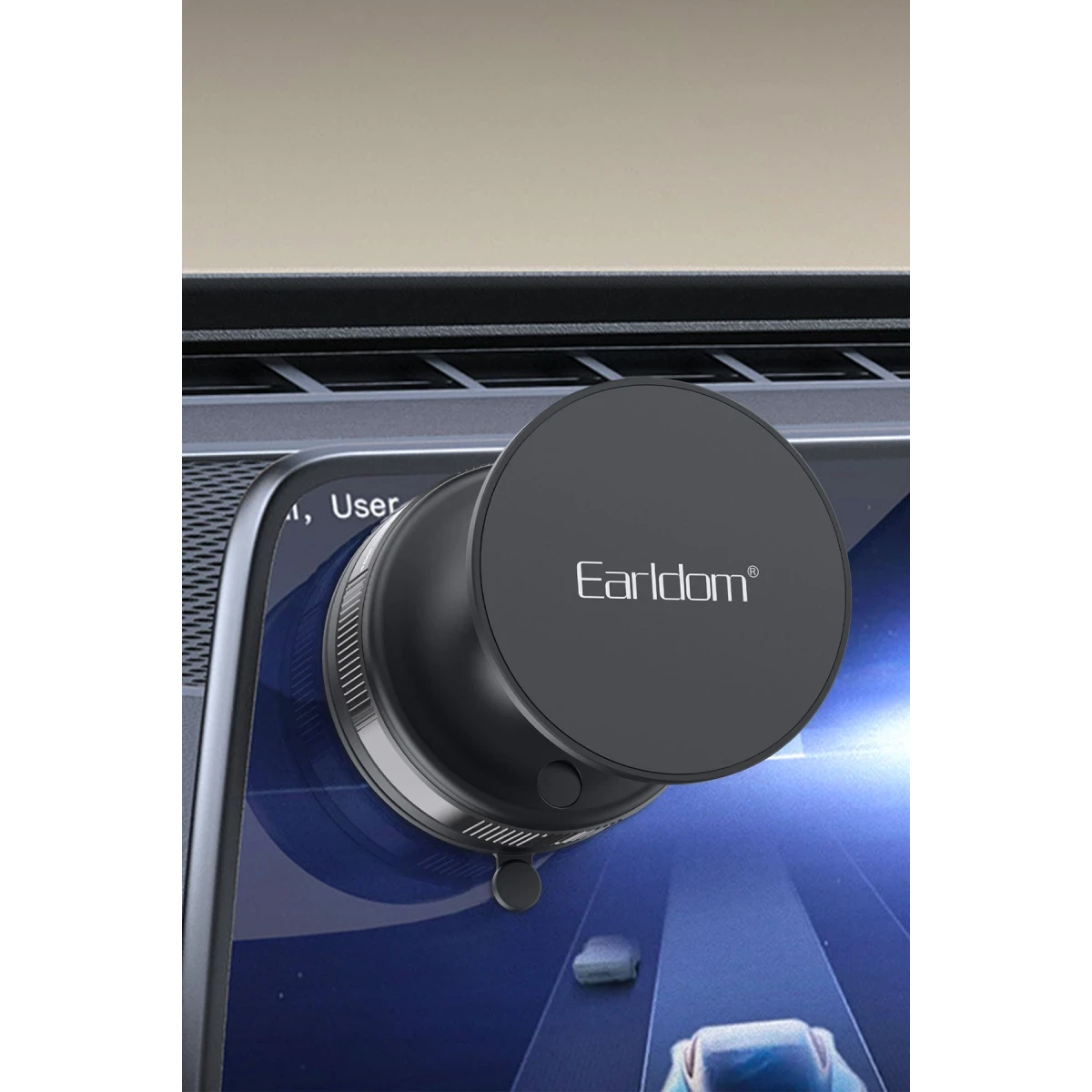 Earldom EH317 Ayarlanabilir Vantuzlu 360 Dönen Manyetik Universal Telefon Tutucu - Siyah