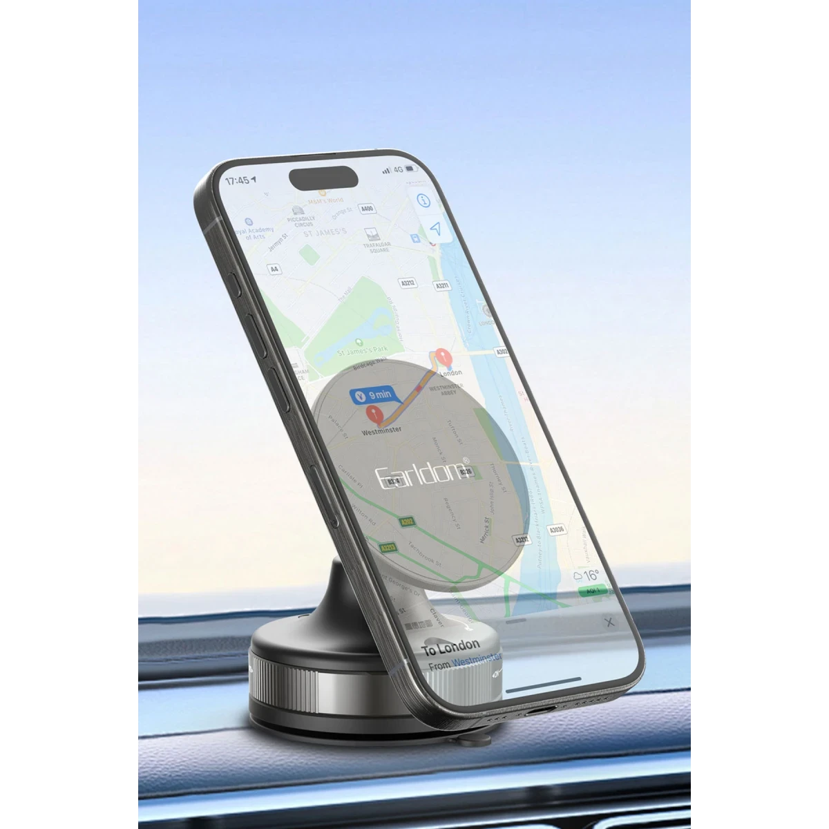 Earldom EH317 Ayarlanabilir Vantuzlu 360 Dönen Manyetik Universal Telefon Tutucu - Siyah