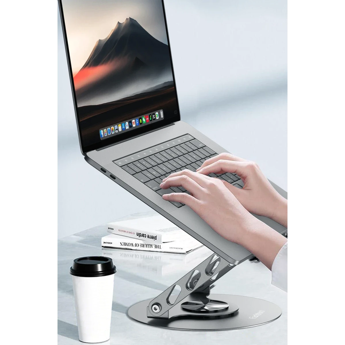 Earldom EH332 360 Derece Ayarlanabilir Metal Laptop Standı - Gri