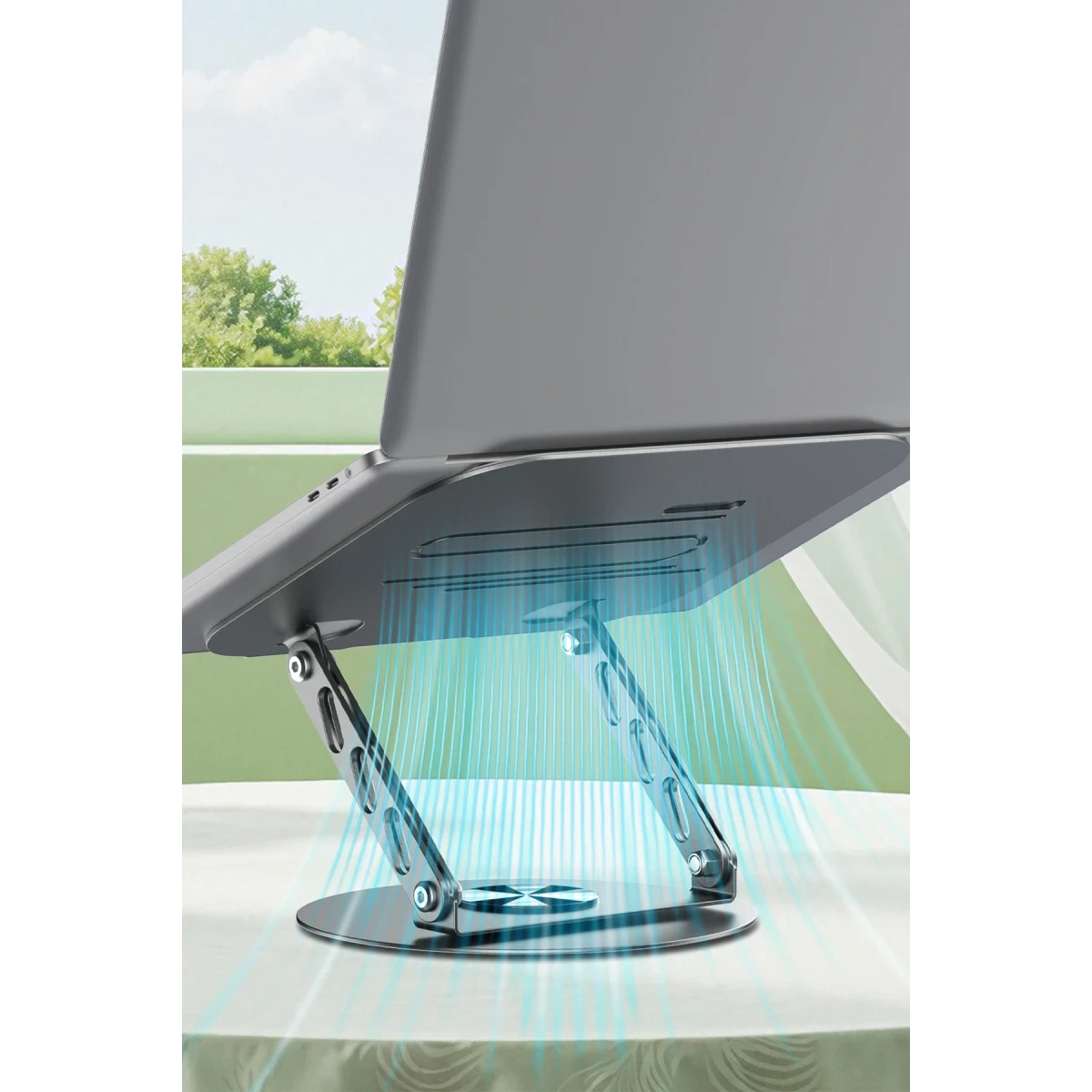 Earldom EH332 360 Derece Ayarlanabilir Metal Laptop Standı - Gri