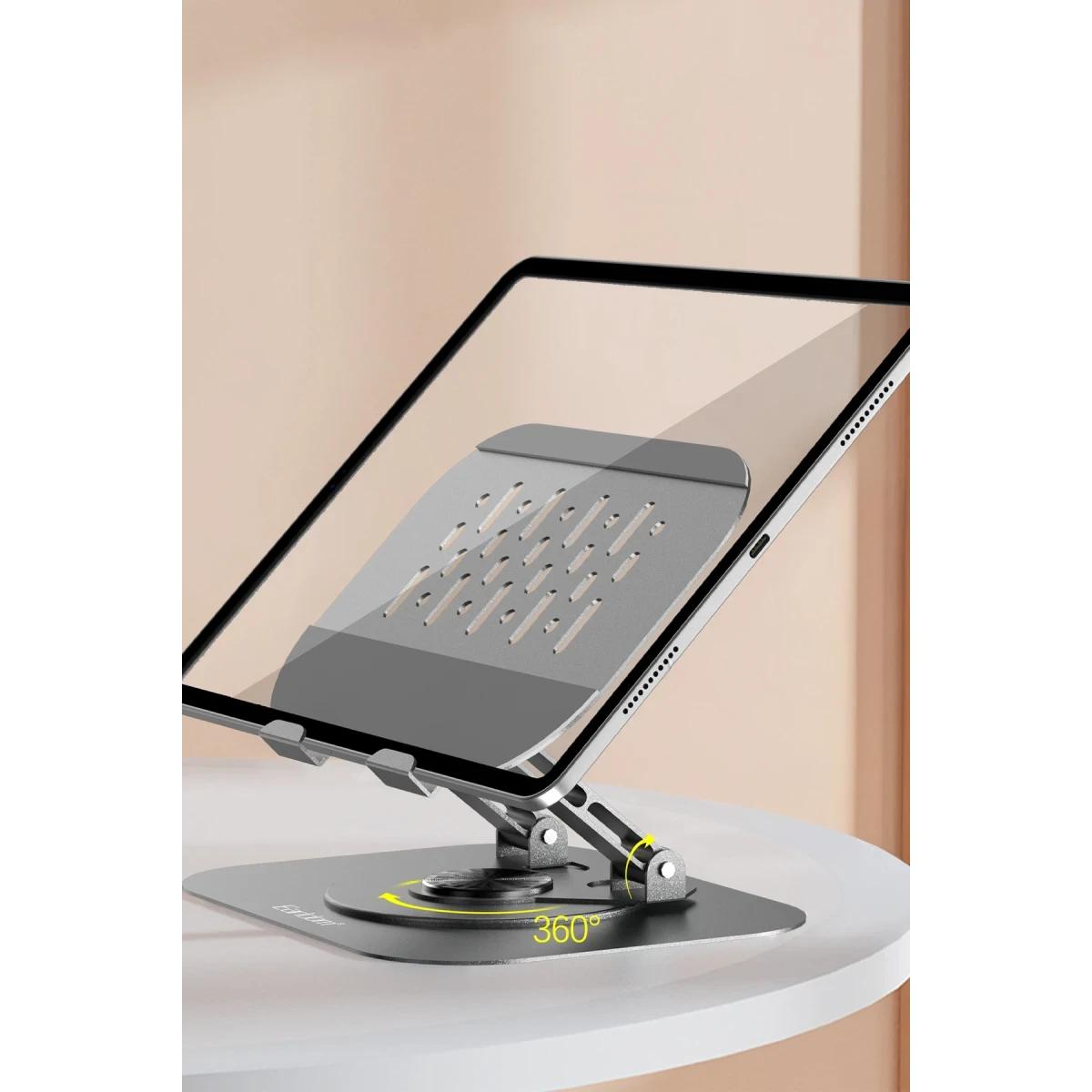 Earldom EH334 360 Derece Ayarlanabilir Metal Tablet Standı - Gri