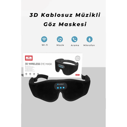 Earldom EM01 BT 3D Ses Özellikli Kablosuz Göz Maskesi - Siyah