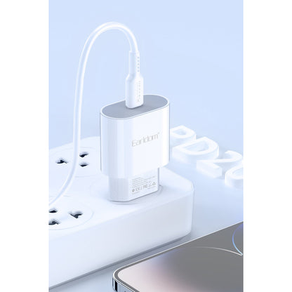 Earldom ES-EU42C 20W Type-C Çıkışlı Ekstra Type-C to Type-C Kablolu PD Hızlı Şarj Cihazı