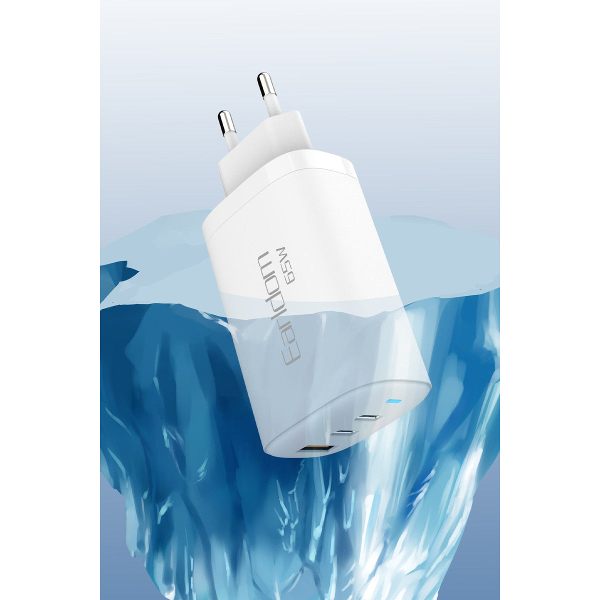 Earldom EU26i 2 Adet 65W Type-C ve 1 Adet 30W USB 3.0 Çıkışlı Ekstra Type-C to Lightning Kablolu GAN Şarj Cihazı