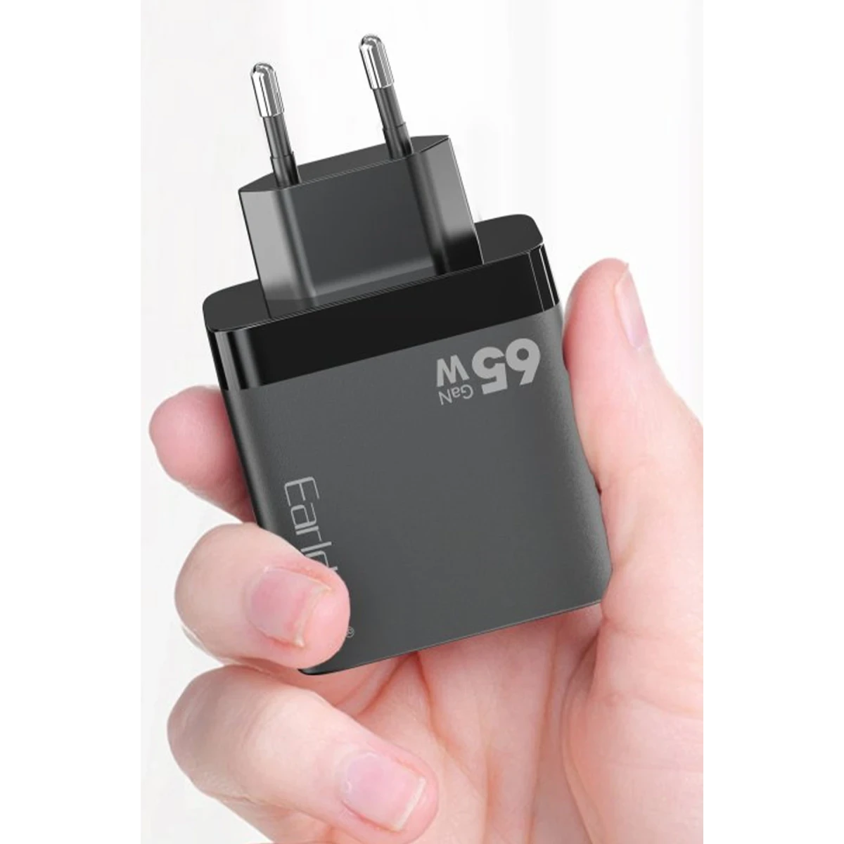 Earldom EU41 2 Adet Type-C ve 1 Adet USB Çıkışlı 65W GAN Şarj Aleti - Siyah