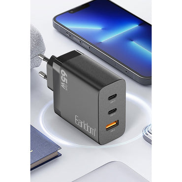 Earldom EU41 2 Adet Type-C ve 1 Adet USB Çıkışlı 65W GAN Şarj Aleti