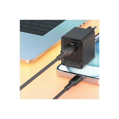 Earldom EU45 18W USB QC 3.0 Çıkışlı ve USB to Lightning Kablolu PD Hızlı Şarj Cihazı - Beyaz