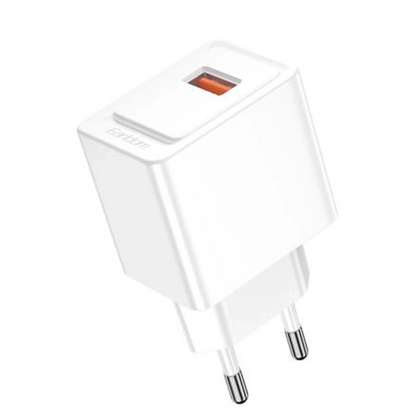 Earldom EU45 18W USB QC 3.0 Çıkışlı ve USB to Type-C Kablolu PD Hızlı Şarj Cihazı - Beyaz