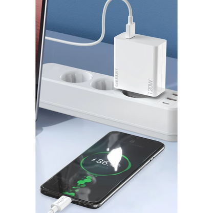 Earldom EU48 120W USB QC 3.0 Çıkışlı ve USB to Type-C Kablolu PD Hızlı Şarj Cihazı - Beyaz