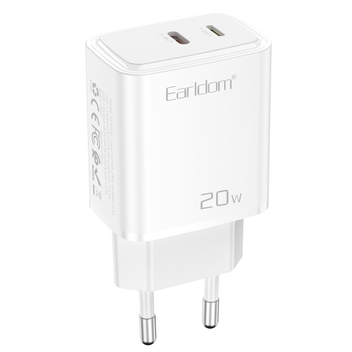 Earldom EU50 20W Type-C ve 20W Lightning Çıkışlı PD Hızlı Şarj Aleti