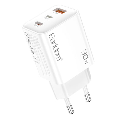 Earldom EU51 Type-C Lightning ve USB Çıkışlı 30W PD Hızlı Şarj Aleti