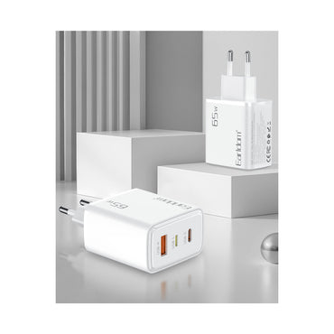 Earldom EU53 Type-C Lightning ve USB Çıkışlı 65W PD Hızlı Şarj Aleti