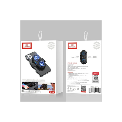 Earldom F05 Işıklı Radyatör Telefon Soğutucu Fan - Siyah