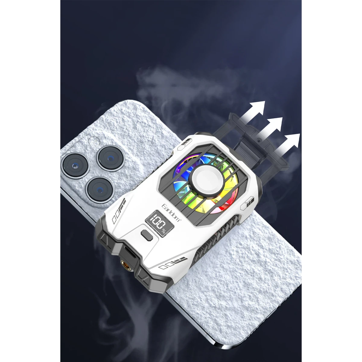 Earldom F15 RGB Radyatör Telefon Soğutucu Fan - Beyaz