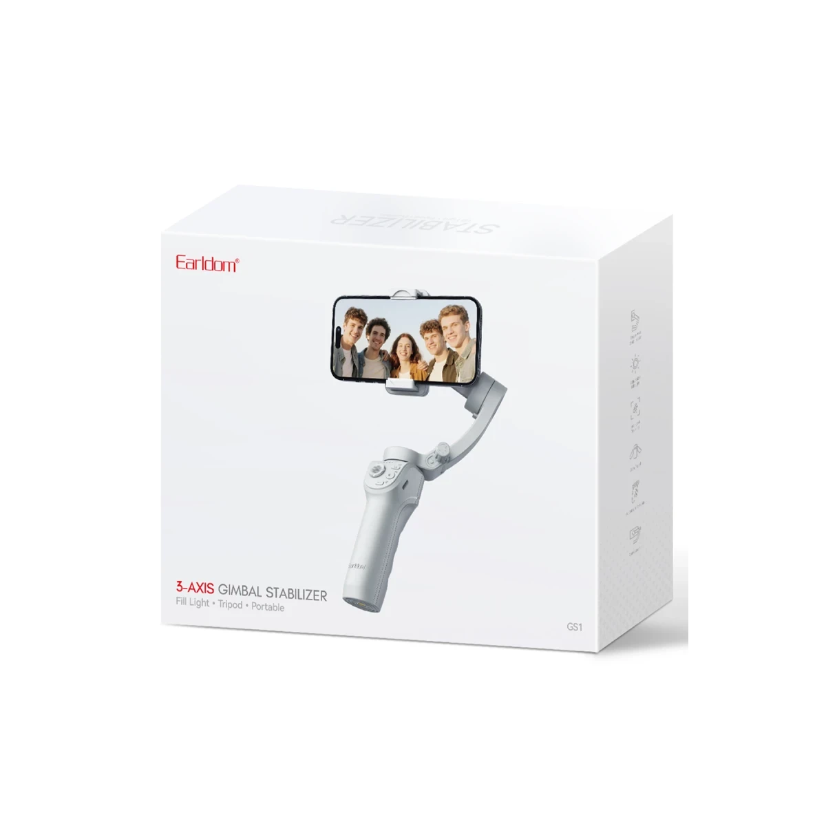 Earldom GS1 Ayarlanabilir Bluetooth Selfie Gimbal - Beyaz