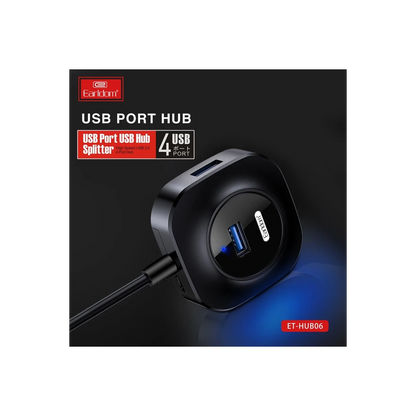 Earldom HUB06 Tak Çalıştır 4 Adet Usb 2.0 Çıkışlı Usb Çoklayıcı - Siyah