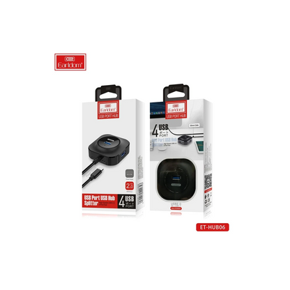 Earldom HUB06 Tak Çalıştır 4 Adet Usb 2.0 Çıkışlı Usb Çoklayıcı - Siyah