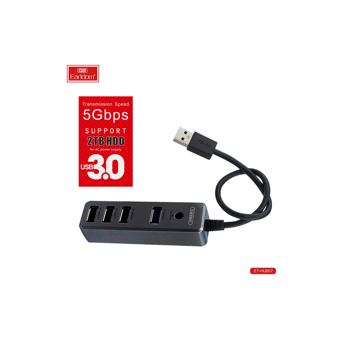 Earldom HUB07 Tak Çalıştır 3 Adet Usb 2.0 ve 1 Adet Usb 3.0 Çıkışlı Usb Çoklayıcı