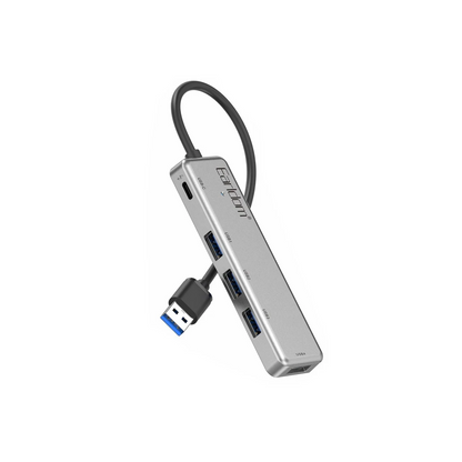 Earldom HUB12 Tak Çalıştır 40cm 4 Adet Usb 2.0 ve 1 Adet Type-C Çıkışlı Usb Çoklayıcı - Gri