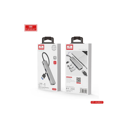 Earldom HUB12 Tak Çalıştır 40cm 4 Adet Usb 2.0 ve 1 Adet Type-C Çıkışlı Usb Çoklayıcı